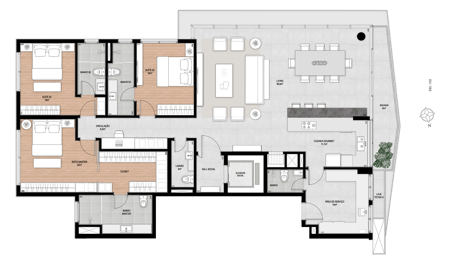 Apartamento Opção 4 Final 02 | 3 Suítes 